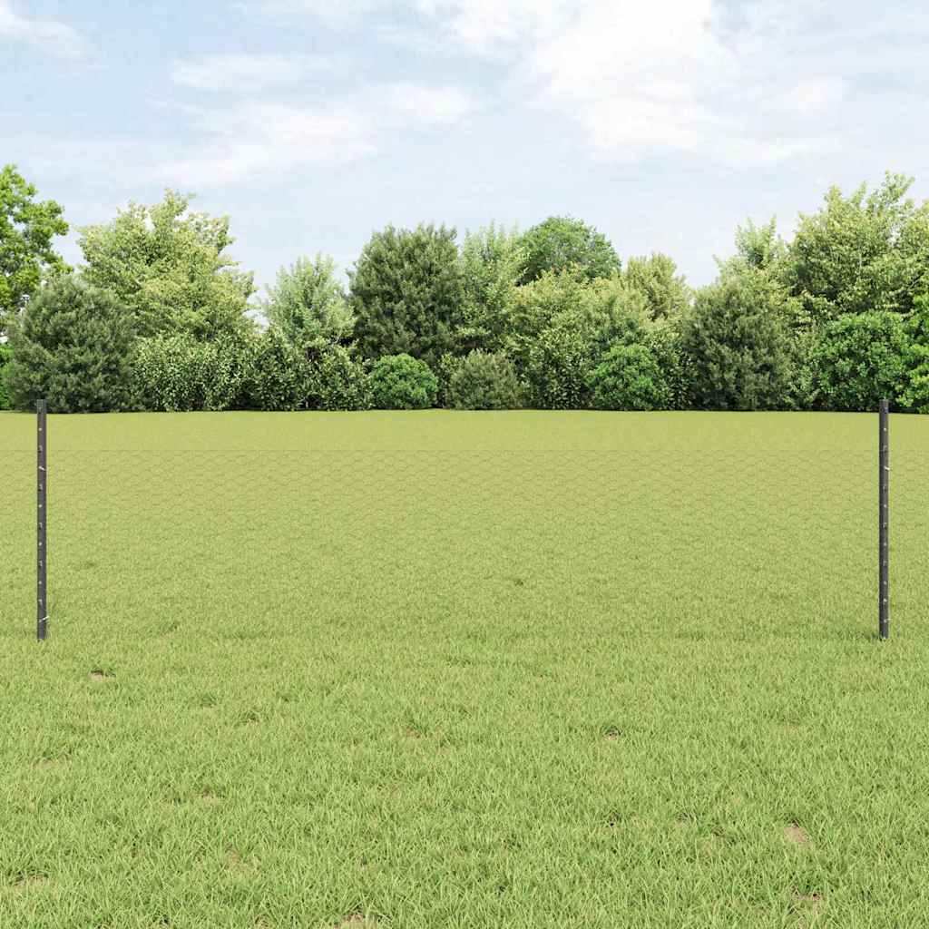 Recinzione in Rete Saldato Acciaio PVC Grigio 50 x 0,5 m