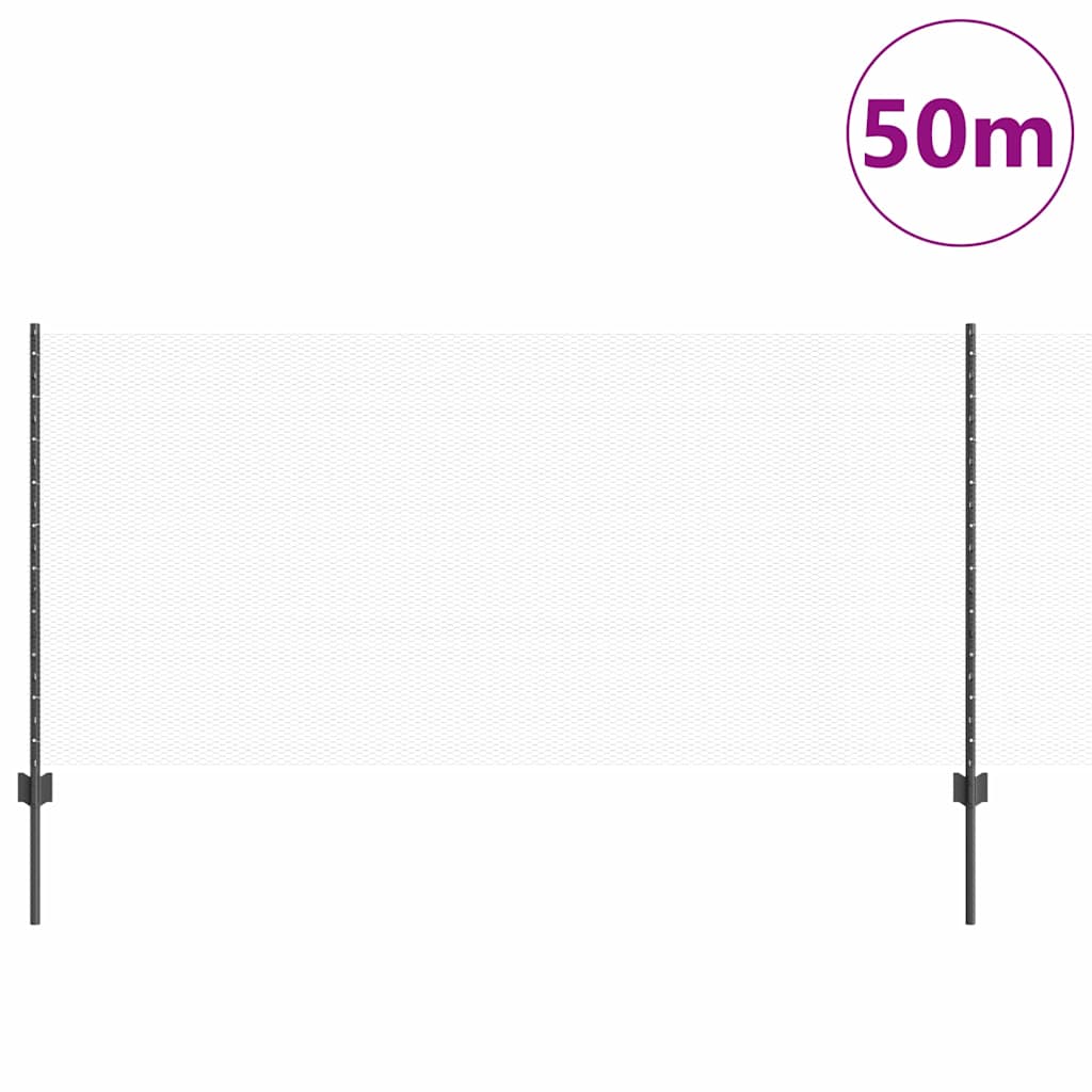 Recinzione in Rete Saldata Acciaio PVC Grigio 50 x 1 m