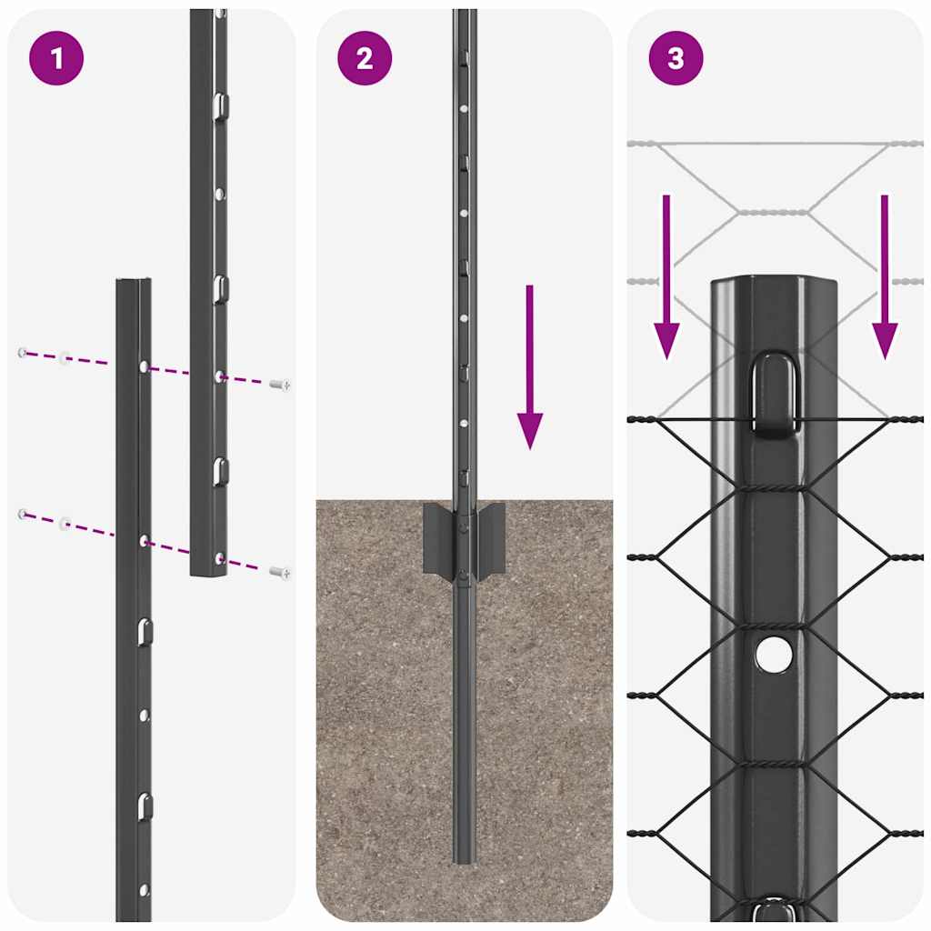 Recinzione in Rete Saldata Acciaio PVC 50 x 1 m