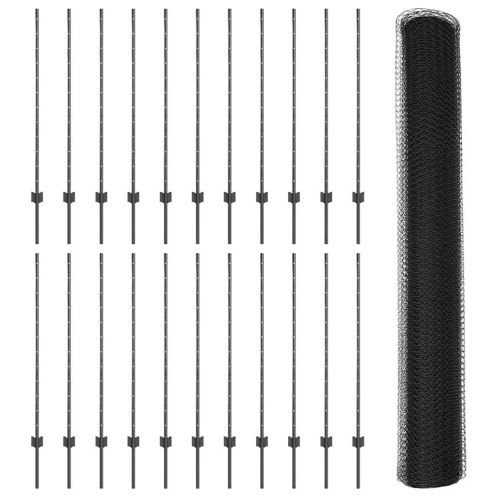 Recinzione in Rete Saldato Acciaio PVC 50 x 1,2 m