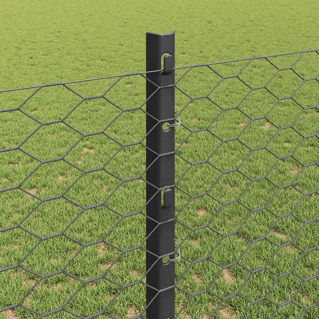 Recinzione in Rete Saldato Acciaio PVC Grigio 50 x 1,2 m