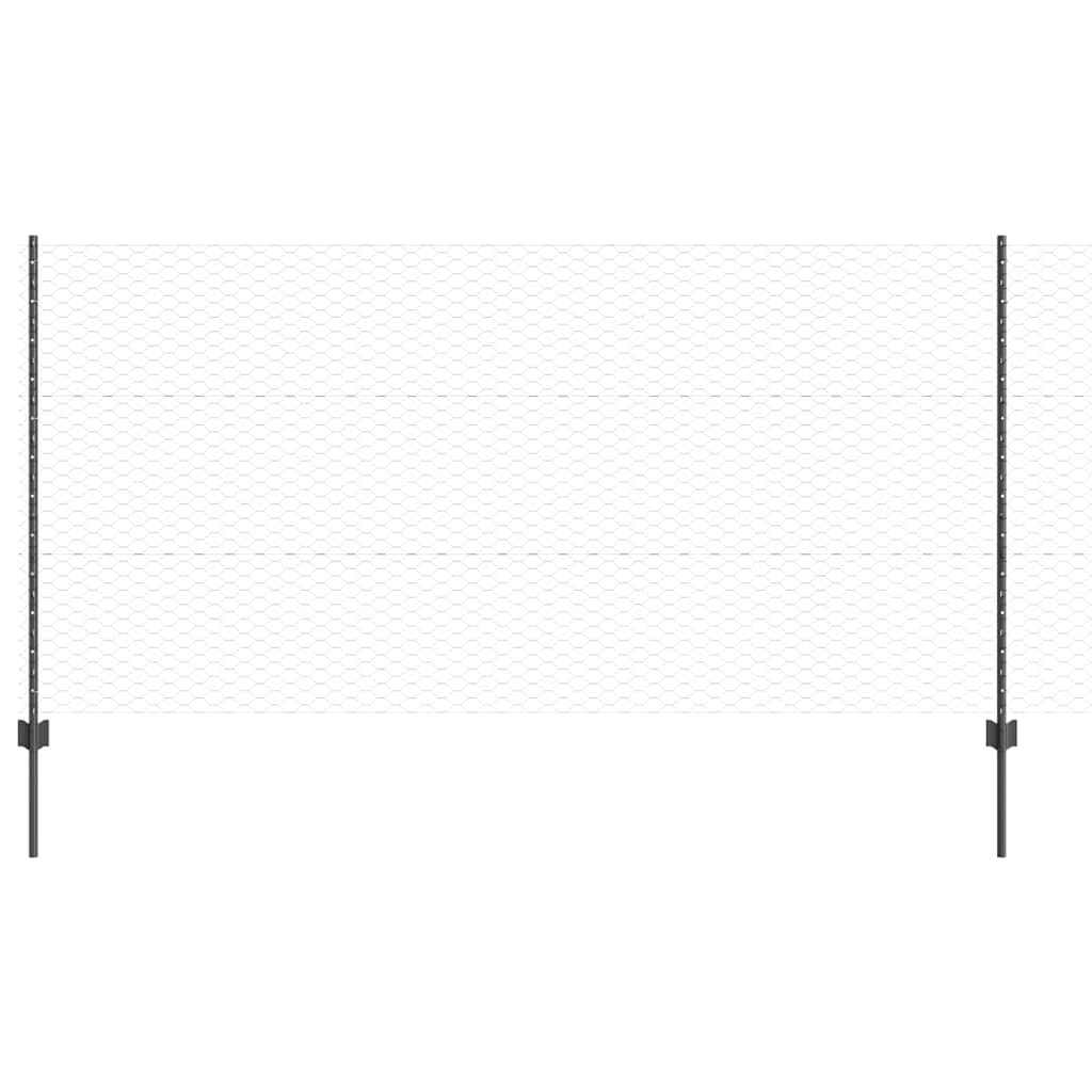 Recinzione in Rete Saldato Acciaio PVC 50 x 1,2 m Grigio