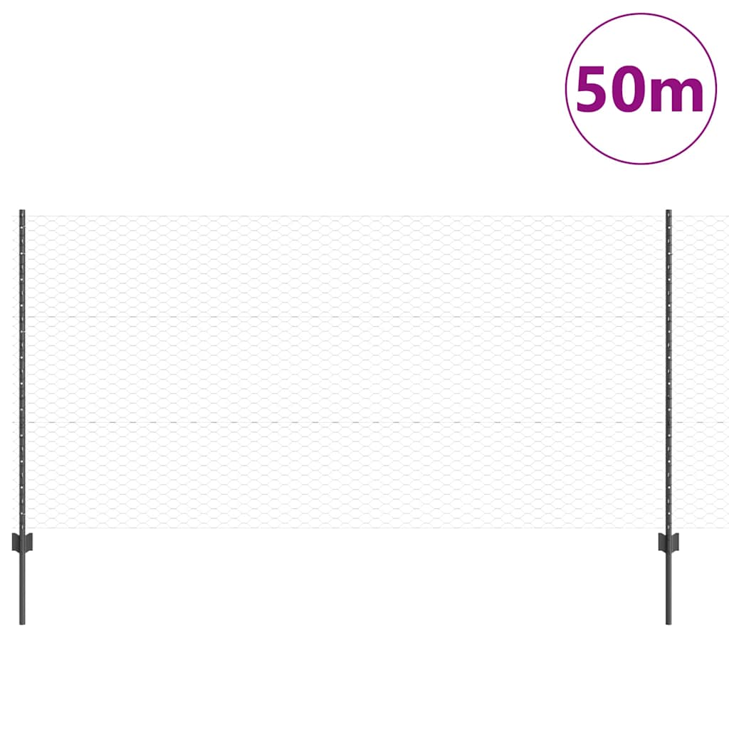Recinzione in Rete Saldato Acciaio PVC 50 x 1,2 m Grigio