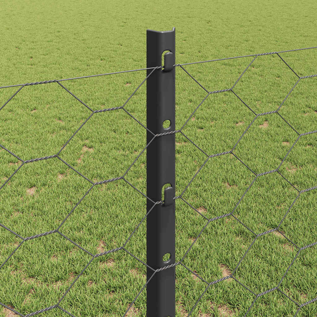 Recinzione in Rete Saldato Acciaio PVC Grigio 50 x 1,2 m