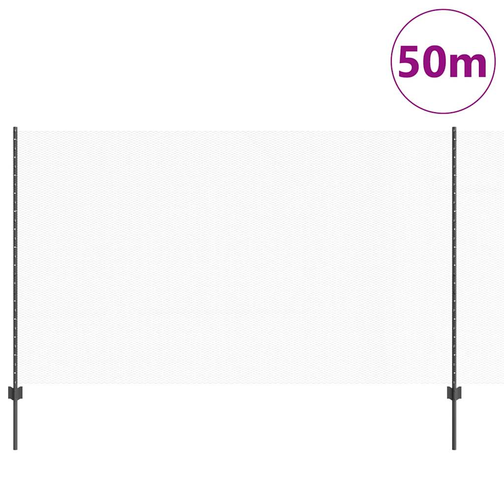 Recinzione in Rete Saldata Acciaio PVC Grigio 50 x 1,4 m
