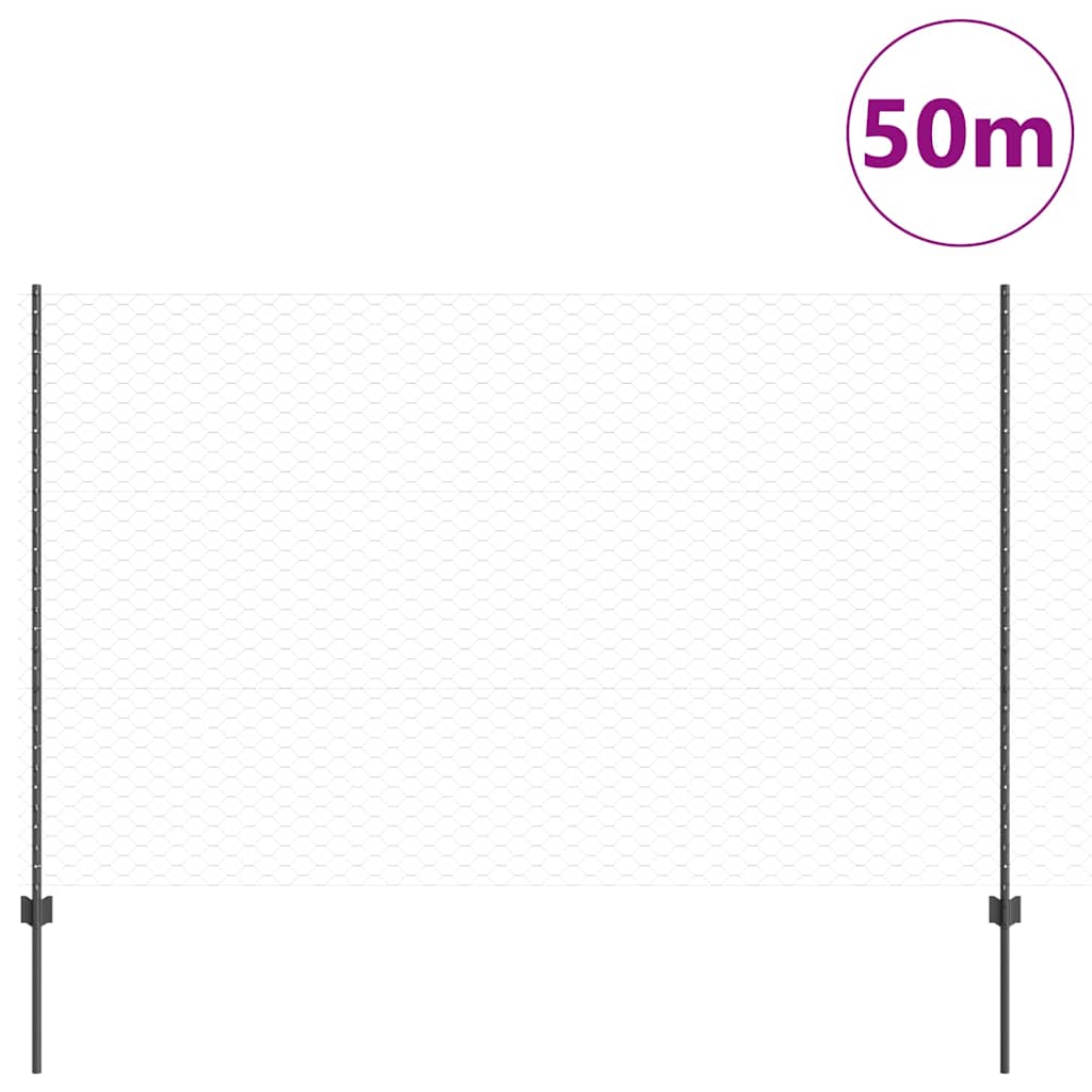 Recinzione in Rete Saldata Acciaio PVC 50 x 1,5 m
