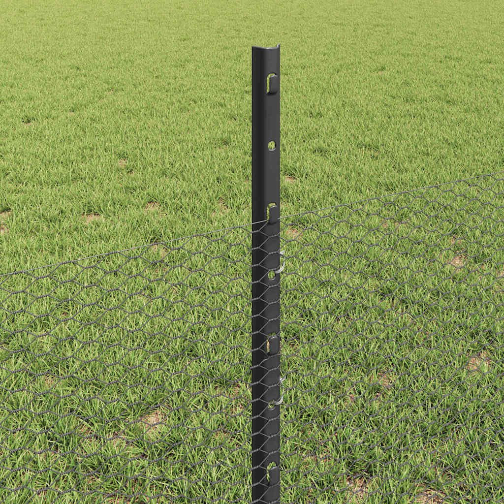 Recinzione in Rete Saldata Acciaio PVC Grigio 100 x 0,5 m
