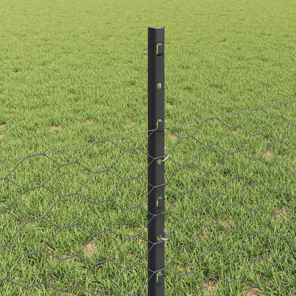 Recinzione in Rete Saldata Acciaio PVC 100 x 0,5 m - Grigio