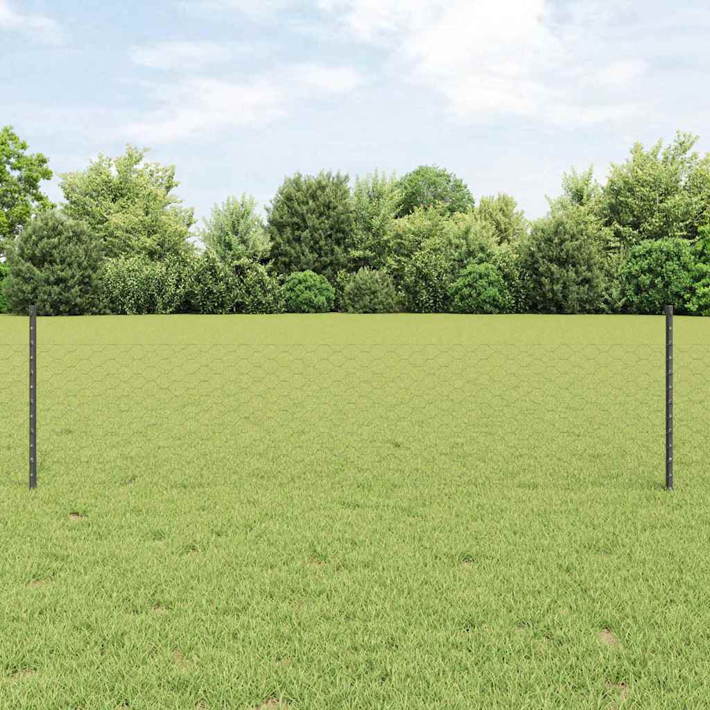 Recinzione in Rete Saldata Acciaio PVC Grigio 100 x 0,5 m