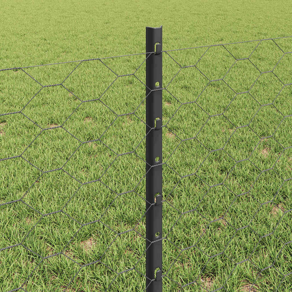 Recinzione in Rete Saldato 100 x 0,6 m Grigio Acciaio PVC