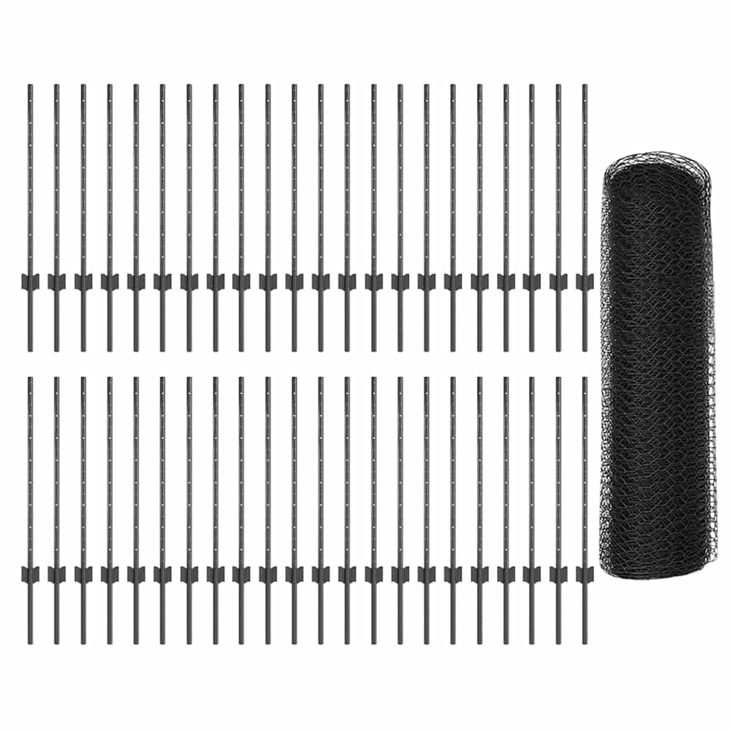 Recinzione in Rete Saldata Acciaio PVC Grigio 100 x 0,8 m