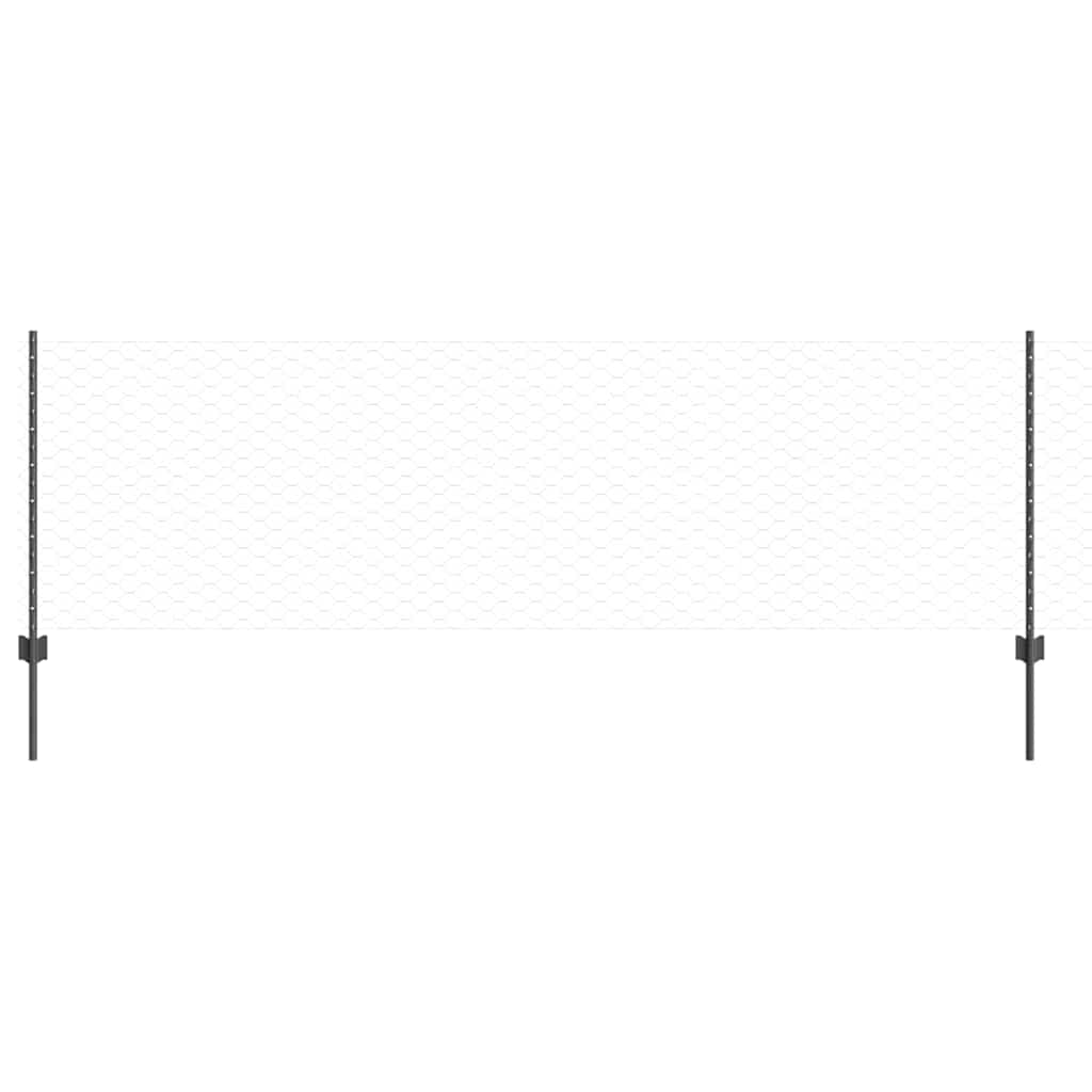 Recinzione in Rete Saldata Acciaio PVC Grigio 100 x 0,8 m