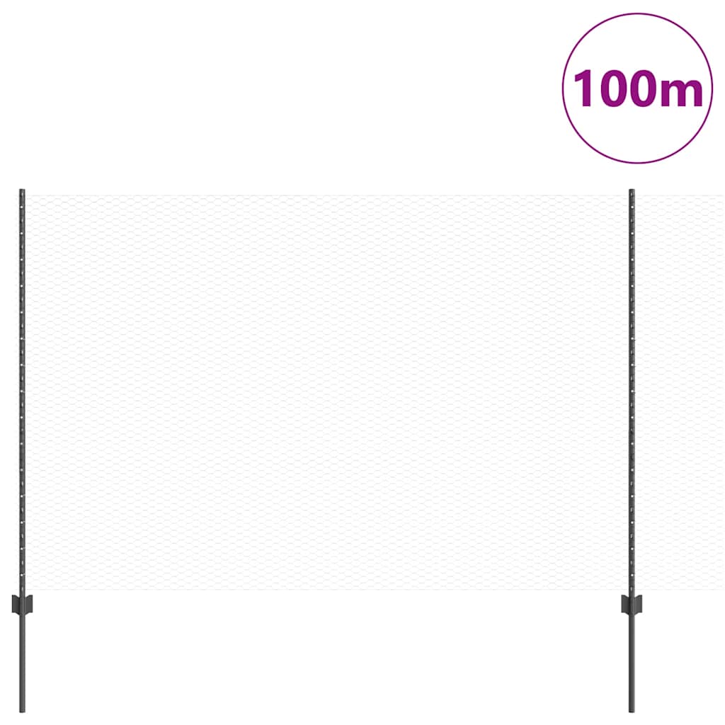 Recinzione in Rete Saldato Acciaio PVC 100 x 1,5 m Grigio
