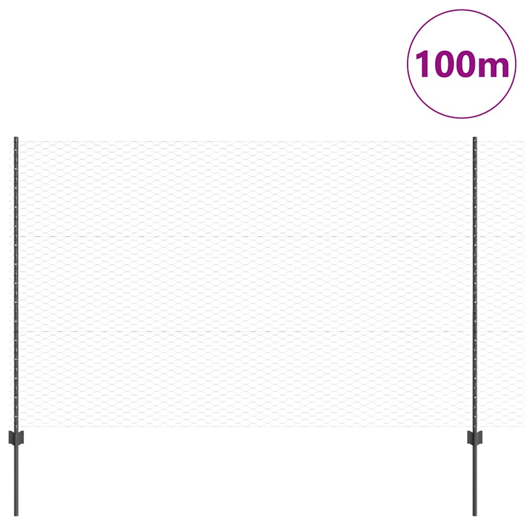 Recinzione in Rete Saldato Acciaio PVC 100 x 1,5 m