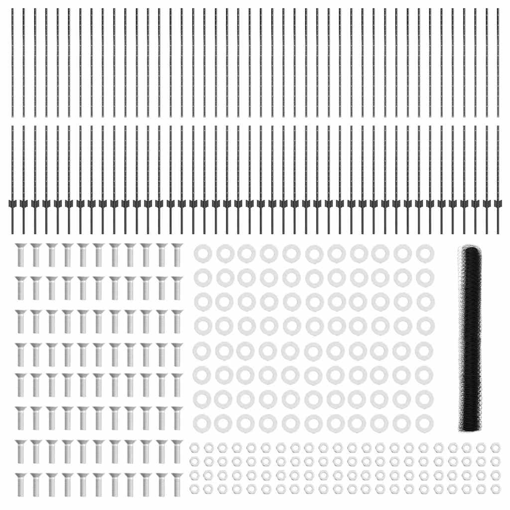 Recinzione in Rete Saldato Acciaio PVC Grigio 100 x 1,5 m