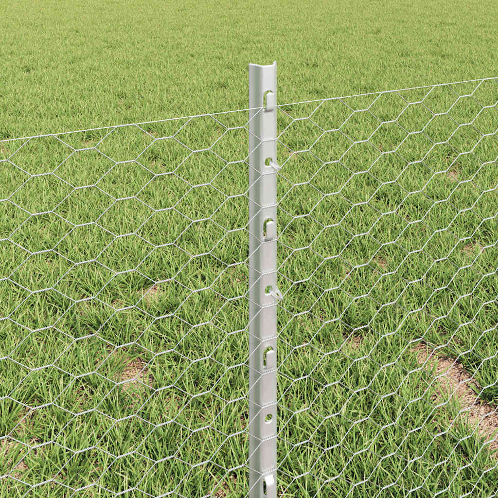 Recinzione in Rete Saldata Zincata 25 x 0,4 m - Argento