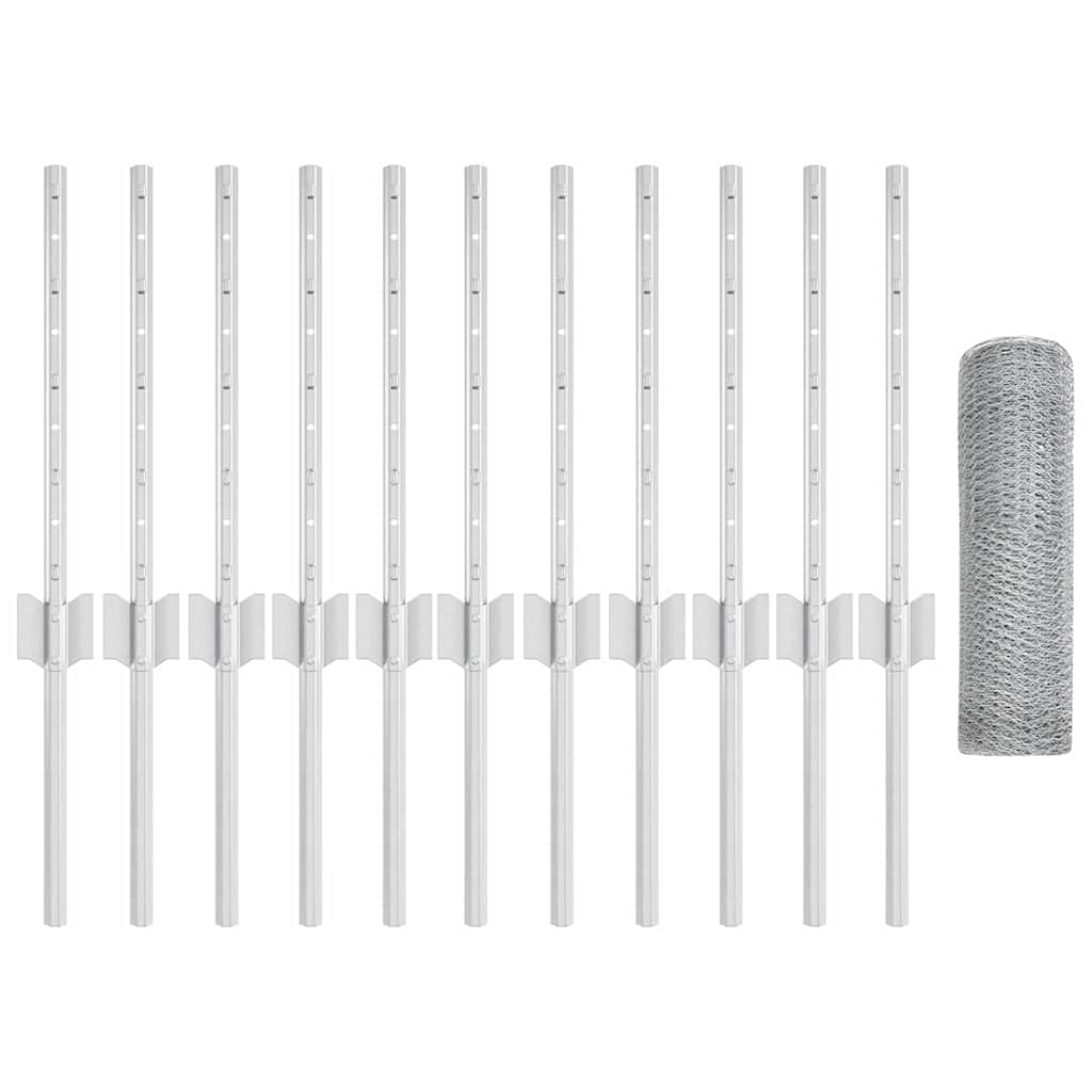 Recinzione in Rete Saldata Zincata 25 x 0,4 m - Argento