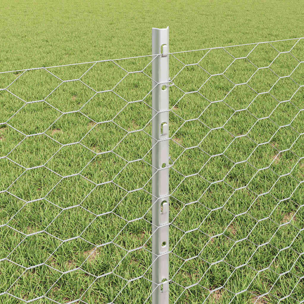 Recinzione in Rete Saldata 25 x 0,6 m - Acciaio Zincato Argento