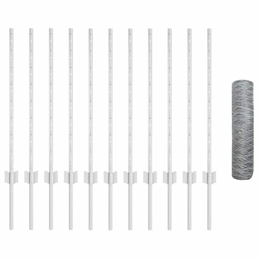 Recinzione in Rete Saldata 25 x 0,8 m - Acciaio Zincato Argento