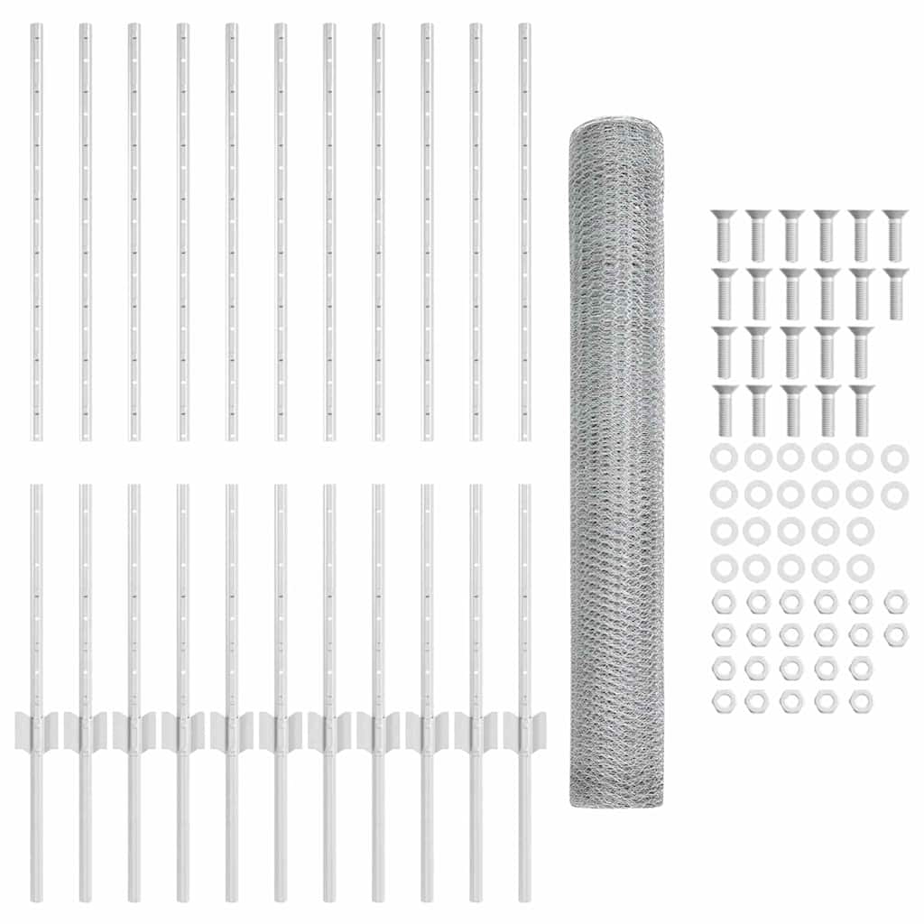 Recinzione in Rete Saldata Acciaio Zincato 25 x 1 m