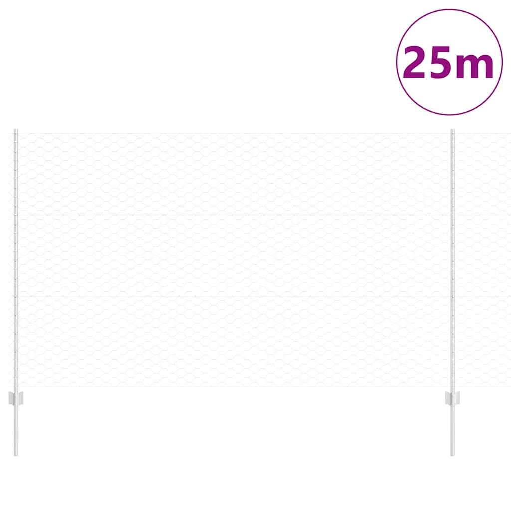 Recinzione in Rete Saldato Argento 25 x 1,4 m