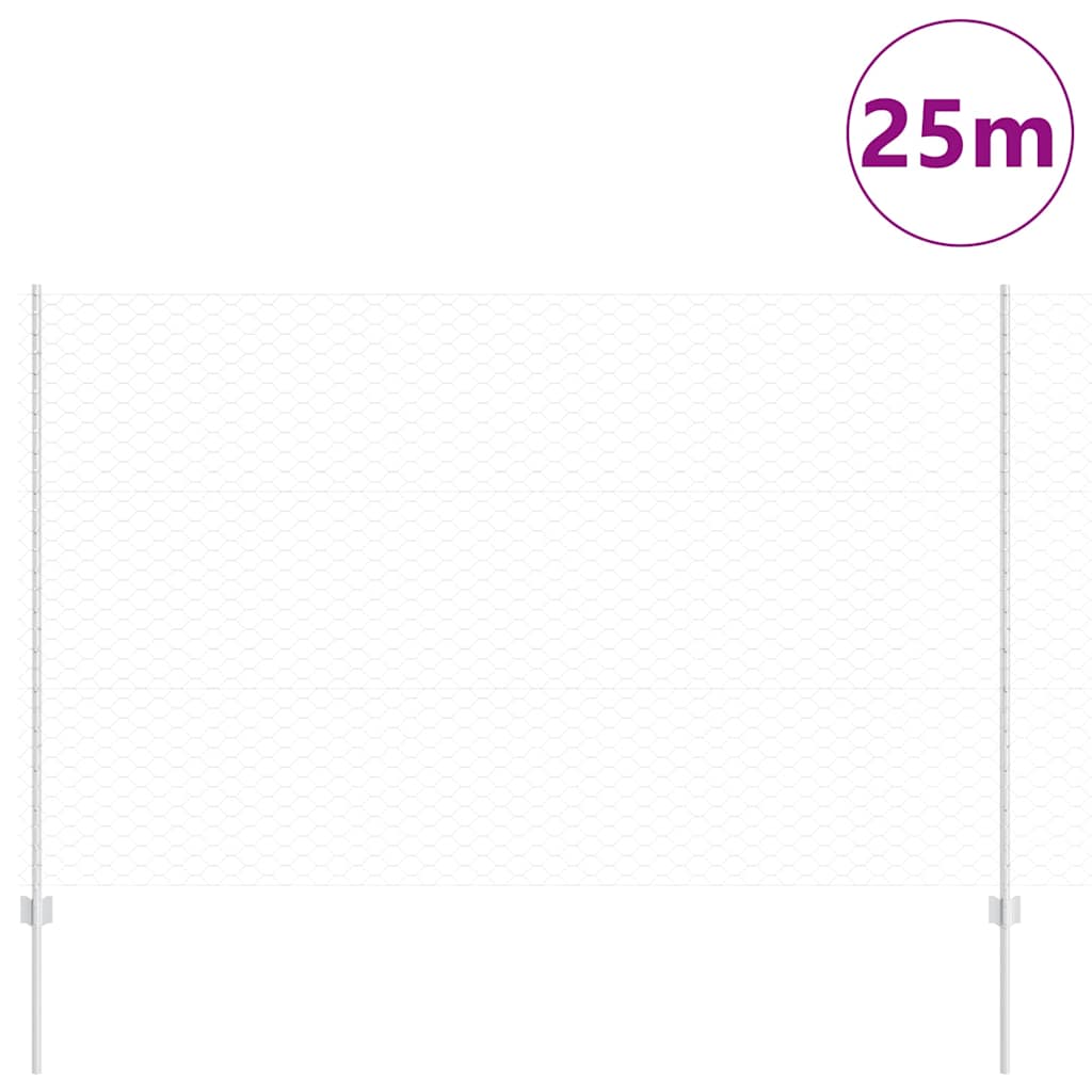 Recinzione in Rete Saldato 25 x 1,5 m Acciaio Zincato