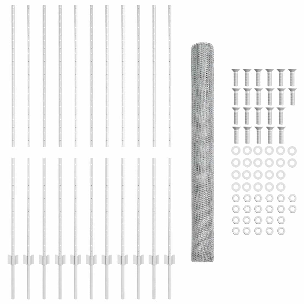Recinzione in Rete Saldata Acciaio Zincato 25 x 1,6 m
