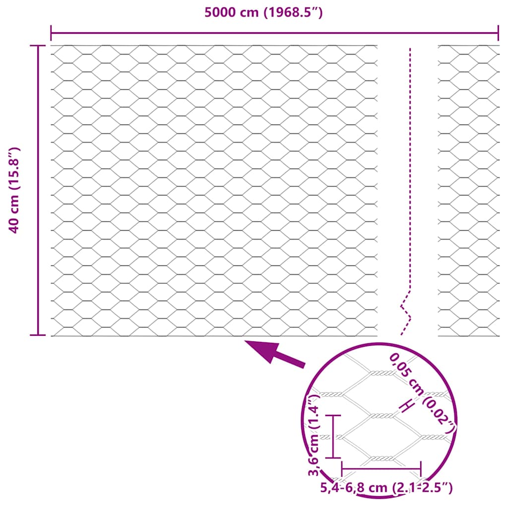 Recinzione in Rete Saldato Acciaio Zincato 50 x 0,4 m