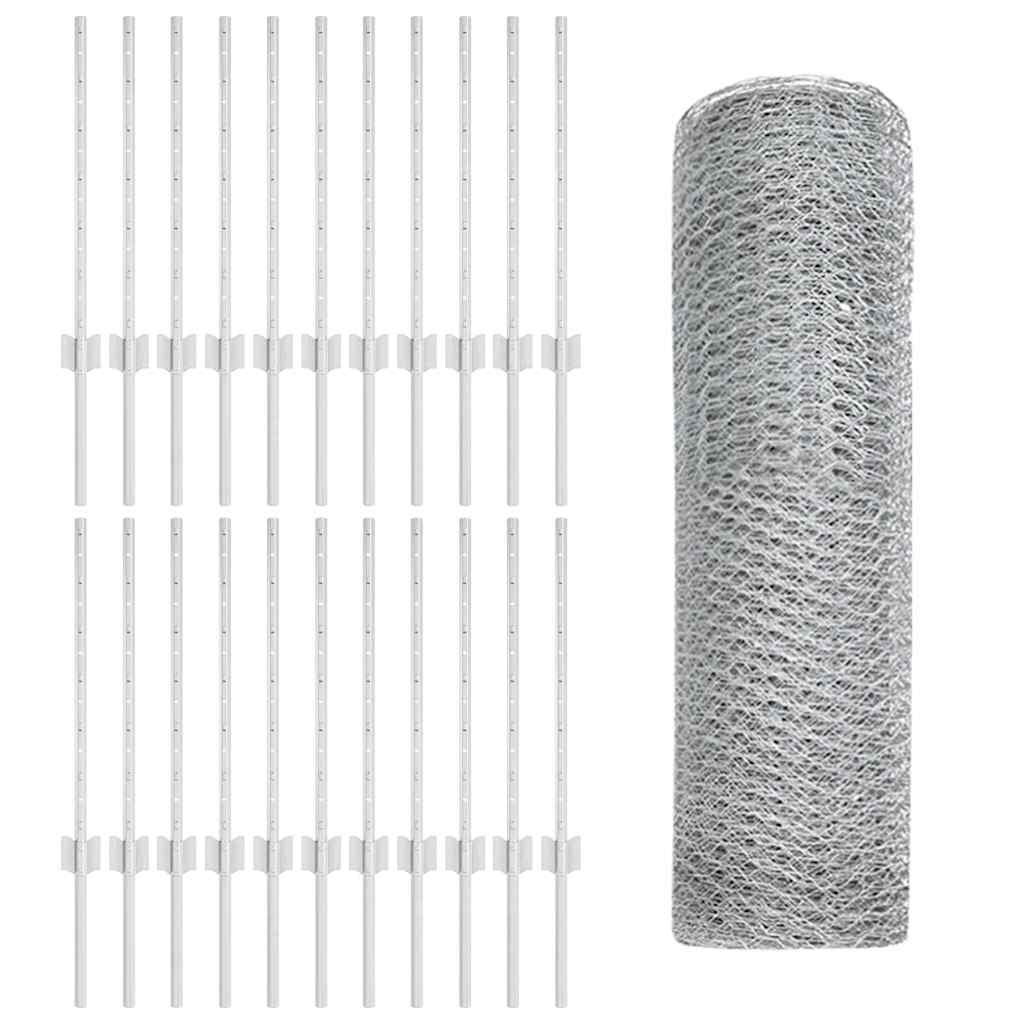 Recinzione in Rete Saldata 50 x 0,6 m - Acciaio Zincato Argento