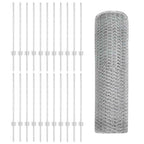 Recinzione in Rete Saldata Argento 50 x 0,8 m - Acciaio Zincato