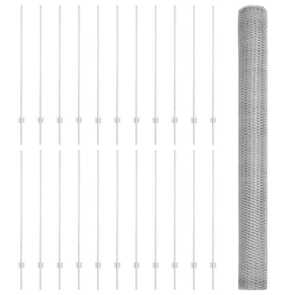 Recinzione in Rete Saldato 50 x 1,4 m Acciaio Zincato Argento