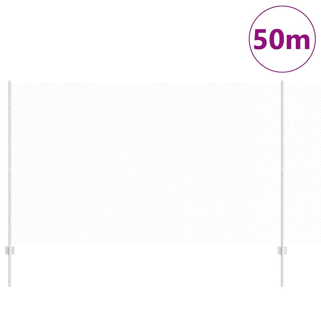 Recinzione in Rete Saldato 50 x 1,4 m Acciaio Zincato Argento
