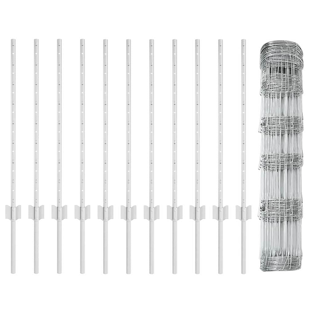 Recinto per animali selvatici con pali 25 x 0,8 m