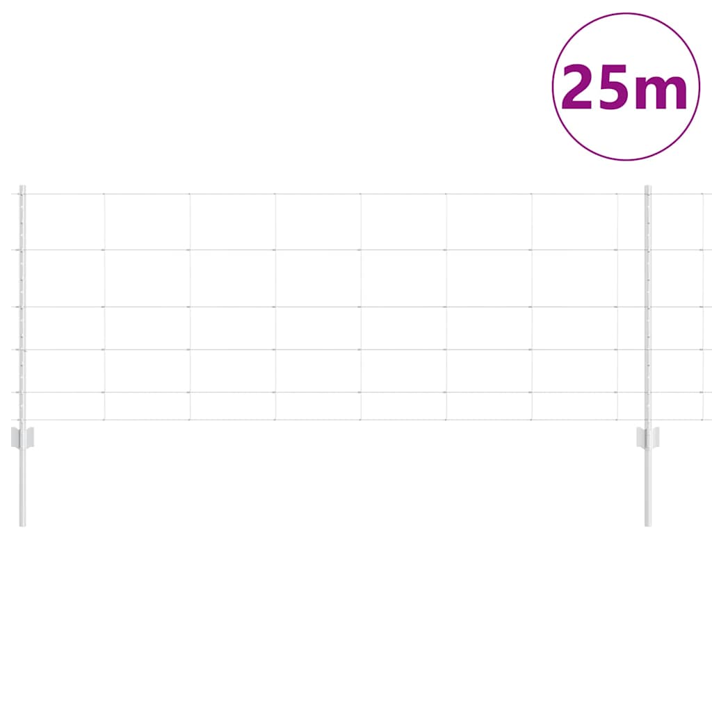 Recinto per animali selvatici con pali 25 x 0,8 m