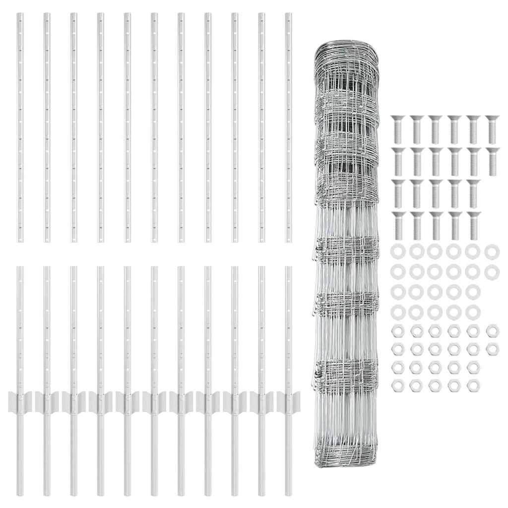 Recinto per animali selvatici con pali 25 x 1 m