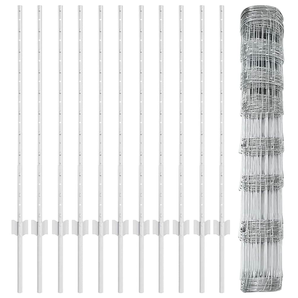 Recinto per animali selvatici con pali 25 x 1 m