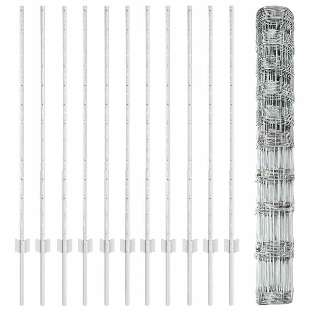 Recinto per animali selvatici con pali 25 x 1,2 m