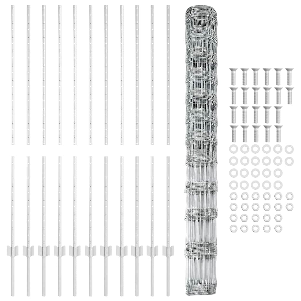Recinto per animali selvatici con pali 25 x 1,4 m