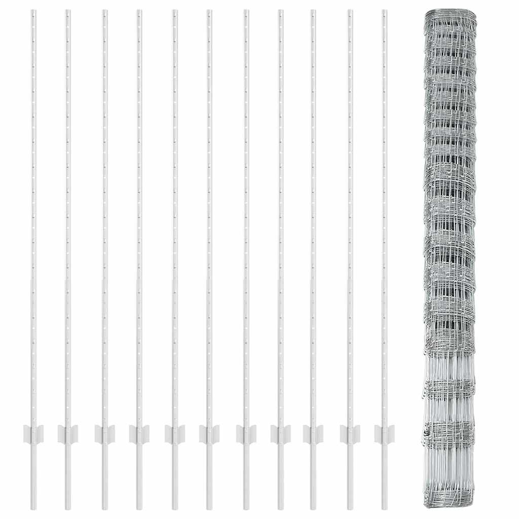 Recinto per animali selvatici con pali 25 x 1,5 m