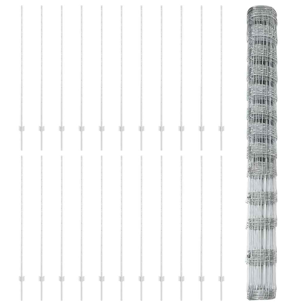 Recinto per animali selvatici con pali 50 x 1,5 m (L x H)