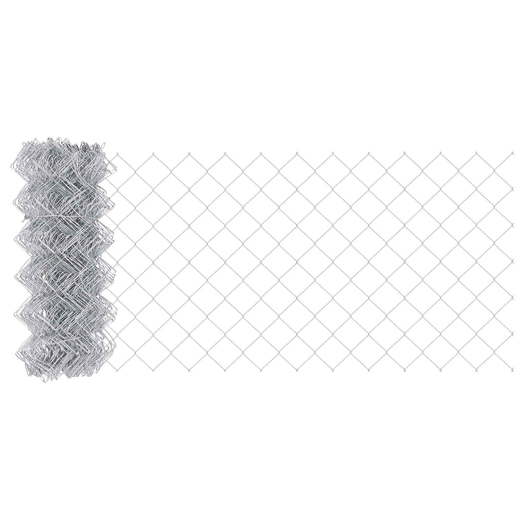 Recinzione a rete metallica argento 100 x 60 cm acciaio zincato