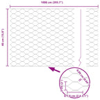 Recinzione Esagonale Verde PVC 10 x 0,4 m