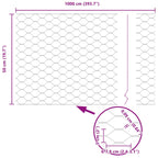 Recinzione Esagonale Verde PVC 0,5 x 10 m