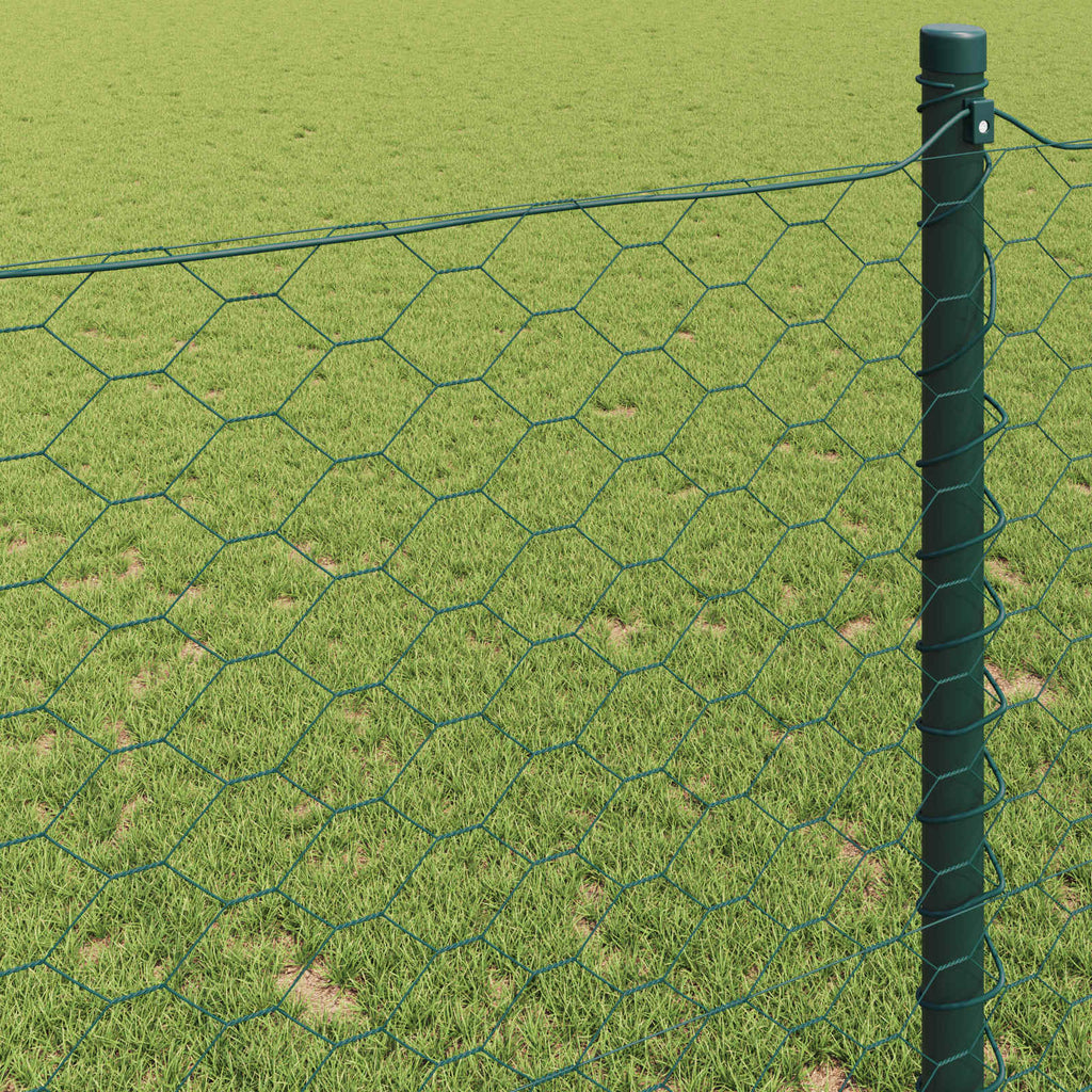 Recinzione Esagonale Verde PVC 0,8 x 10 m