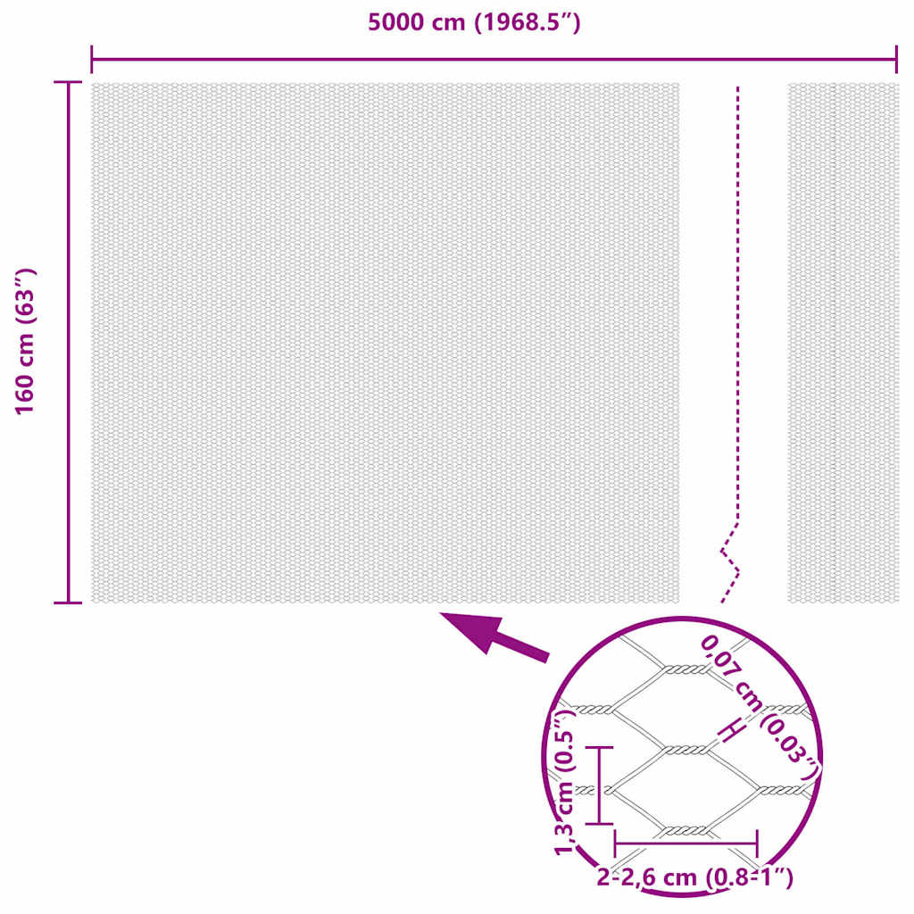Recinzione Esagonale Verde PVC 1,6 x 50 m