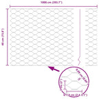 Recinzione Esagonale Grigio PVC 0,4 x 10 m