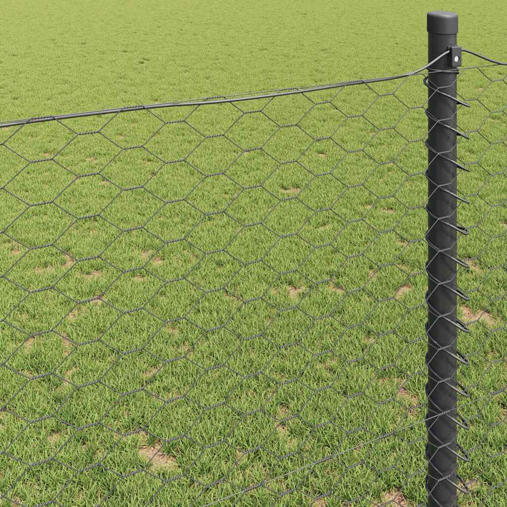 Recinzione Esagonale Grigio PVC 0,4 x 25 m
