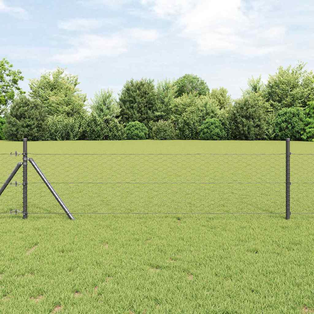 Recinzione Esagonale Grigio PVC 0,4 x 50 m