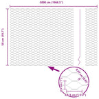 Recinzione Esagonale Grigio PVC 0,5 x 50 m