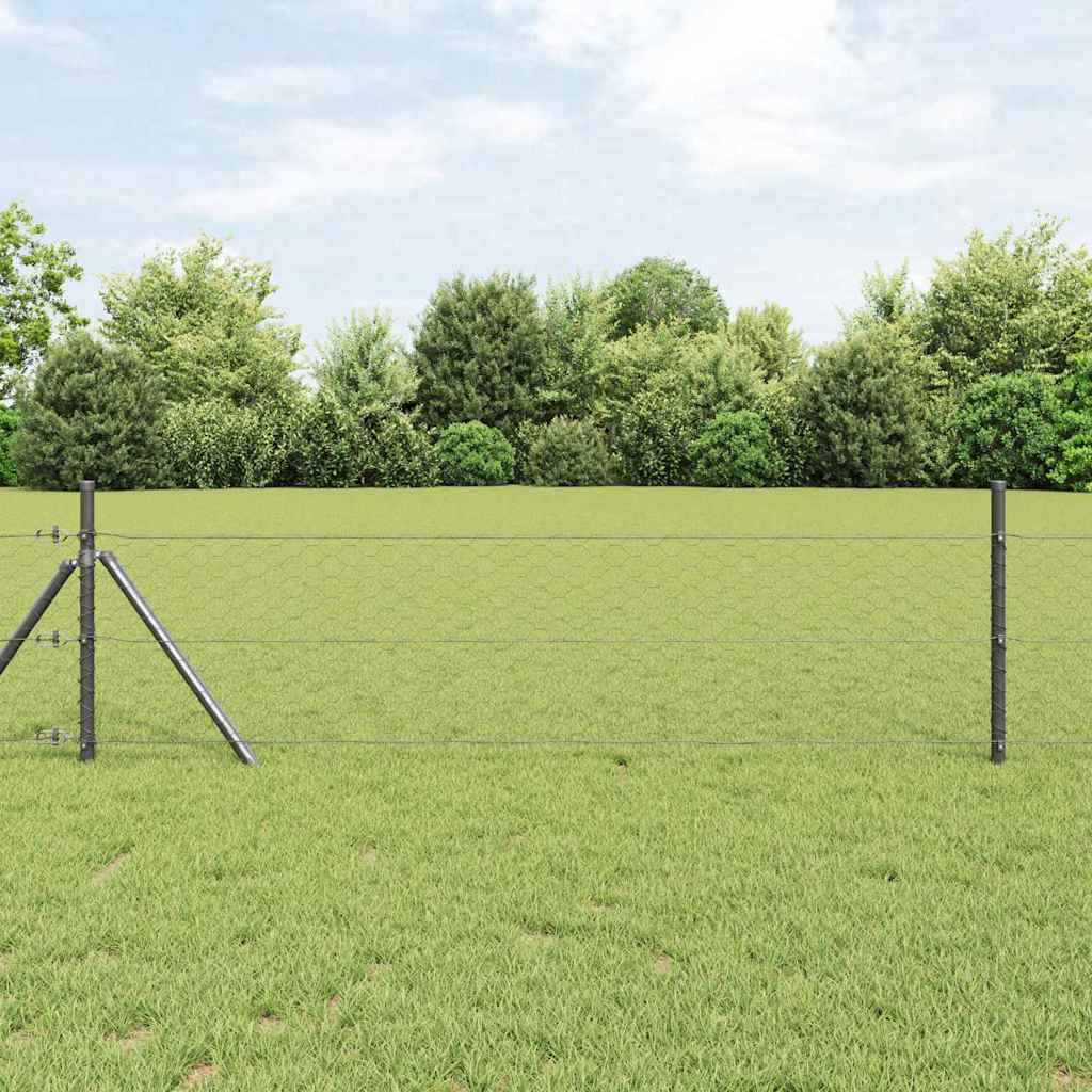 Recinzione Esagonale Grigio PVC 1,2 x 50 m